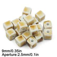 5pcs 9mm Ceramic Glazed Square Beads Bracelet Spacer Earrings DIY Jewelry Making Accessories