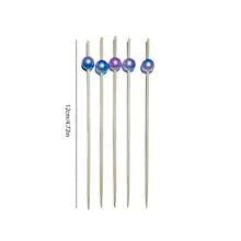 50支/100支粉色渐变珍珠竹签一次性水果叉创意花式鸡尾酒寿司签节日派对 - 彩色 - 查看 5