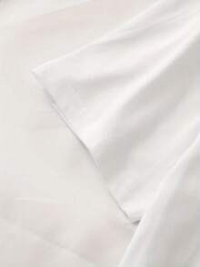 Camiseta Casual de Manga Corta para Mujeres con Gráfico de Doble Cola Juguetón - Poliéster Suave y Elástico, Lavable a Máquina, Comodidad para Todas las Estaciones, Estilo de Ropa de Calle de Cuello Redondo (Negro/Gris/Blanco), Camisetas Lindas, Ropa Cómoda, Ropa de Estilo Urbano, Tela de Textura Suave, Moda de Temporada, Ropa de , Ropa Duradera, Camiseta Estampada, Moda de Calle - Blanco - Ver 3