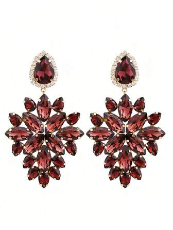 ACEHLN Nuevos pendientes de declaración de cristal coloridos, aretes de caída de moda de alta calidad, accesorios de joyería para mujeres al por mayor