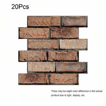 10/20 Pcs 3D Brick Pattern Creative Three-Dimensional Wall Stickers Self-Adhesive Wallpaper Easy To Peel And Stick Can Be Cut Wall Art Murals For DIY Kitchen Bathroom Office Living Room Home Wall Decor