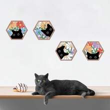 IARTTOP Black Cats Wood Sign Decor Funny Cats House Wooden Plaques Welcome Door Sign (10X11 Inch) Kitten Hanging Signs Cute Animal Welcome People Tolerated Themed Gifts Pet Shop Home Decor