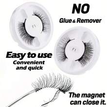 5 Pair Upgrade Magnet Magnetic Eyelashes With Applicator, Reusable No Glue Needed Magnetic Lashes Without Eyeliner, Portable Cat Eye Natural Look False Eyelashes More Easy To Wear And Remove Strip Lashes, Lashes, Eyelashes, Fake Lashes - Mi tự nhiên - Xem 3