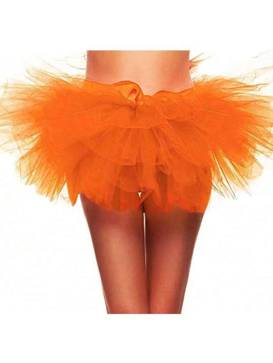 1 pezzo Gonna tutu in tulle a 5 strati per adulti, costume da performance, gonna a strati per torta, gonna tutu soffice a 5 strati carina per Natale, cosplay, feste, festival, elegante
