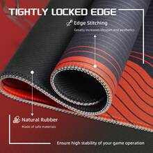 MAGIC-REFINER X ATTACK SHARK Gaming Mouse Pad, Fabric, Ultra-High-Density Microfiber Fabric, Non-Slip Rubber Base, Accurate Positioning, High Precision, Fast Start & Stop, Waterproof, Stain-Resistant, Heat-Resistant, Wear-Resistant, Well-Balanced, Compatible With Laser And Optical Mice, Dedicated To FPS Games (440*400*40mm, Red & Black)