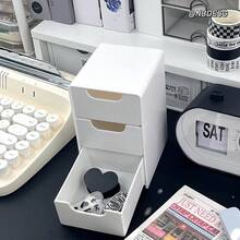 10 caixas organizadoras de mesa polidas de 3 camadas, sem necessidade de montagem, gavetas para armazenamento de joias e cosméticos