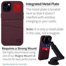 14 Plus Card Case With Built-In Metal Plate For Magnetic Mounting & 2 Card Holder Pockets: Luxe M2 Wallet, Canvas Style Synthetic Leather ( 14 Plus, Burgundy){"Size_name":"14Plus","Color_name":"Burgundy"} - Multicolor12 - View 4