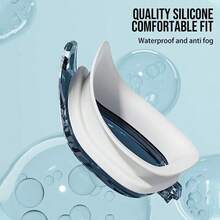 Gafas de natación antivaho y a prueba de fugas para adultos, lente de visión panorámica HD para una vista clara, gafas de natación cómodas y selladas para hombres y mujeres, marco de PC duradero (negro, blanco, azul) - Multicolor - Ver 5
