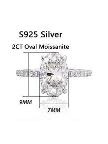 1pc Women's Wedding Ring, Minimalist Half-Set Ring, 2.1g 925 Sterling Silver, 2ct Moissanite, Boho Chic Palace Style, Engagement/Wedding/Anniversary/Valentine's Day Gift, With Moissanite Certificate And Elegant Gift Box