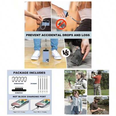 - Paquete de 5 cordones para telfono con 5 parches y 5 mosquetones, correa de  universal para telfono celular compatible con la mayora de telfonos