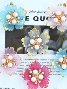 20/50pcs 28mm Multi-Color Rimmed 5-Petal Flower DIY Decoration, Suitable For Jewelry, Shoes, Clothing, Bags, Gifts