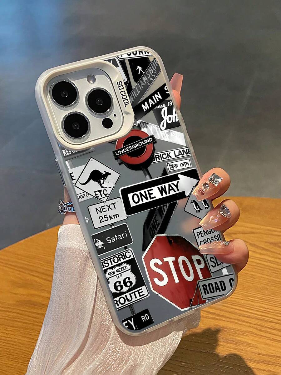 路标拼贴手机壳，防摔保护套 - 彩色 - 查看 1