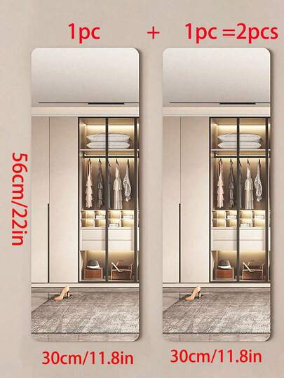 DIY Acrylic Spiegel [Please Carefully Confirm The Size In Image] Unbreakable Bathroom Mirror, Makeup Self Adhesive, No Installation Required. Square Round Heart Shaped Waterproof Material, Bedroom, Bathroom, Office, Indoor Outdoor Walls. view 3