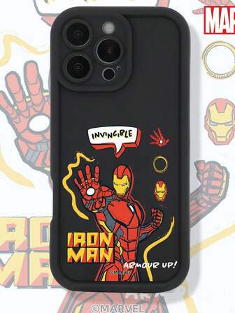 Marvel Custodia per telefono compatibile con 17/16/15/14/13/12/11/17 Pro Max/XS/XR/XS MAX, con licenza ufficiale MARVEL/motivo a cartone animato, cover posteriore opaca antiurto