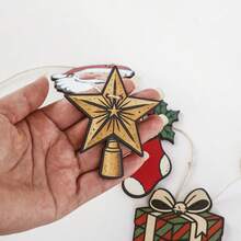 1pc Retro Christmas Garland, Christmas Banner, Vintage Holiday Decor, Christmas Banner, Mid Century Modern Christmas, Festive Classroom Display, Christmas Tree Garland Hanging Ornaments, Retro Holiday Garland String Flags, Fireplace Staircase Wall Hanging, Christmas Party Decoration, Festive Living Room Bedroom Door Home Decoration