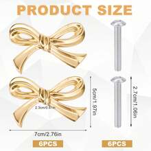 1pc Golden And Pink Bow Drawer Cabinet Door Handle, French Girl's Creative And Cute Bow Handle, Wardrobe, Wine Cabinet, Shoe Cabinet, Kitchen Cabinet And Bookcase Handle - Multicolor - View 2