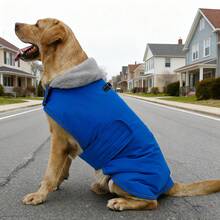 Winter Dog Coat With Hook And Loop Fasteners, Windproof Snow Jacket, Reflective Cold Weather Pet Vest For Small, Medium, And Large Dogs - Black - View 7