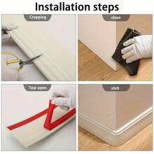 1 rolo de rodapé autoadesivo 1M, rodapé macio removível, borda de parede decorativa, ferramenta de decoração DIY fácil para casa, cortável livremente, pode comprar vários para conectar para um comprimento maior