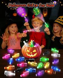 CPSYUB 40 Pack Halloween Party Favors For S: LED Light Up Finger Lights Halloween Trick-Or-Treat Goodie Bag Fillers Stuffers, Glow In The Dark Toys Bulk Non-Candy For Party Classroom Prizes