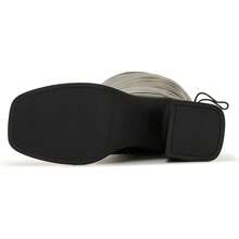 Wide Calf Knee High Boots For Women – Plus Size Chunky Heel Boots With Adjustable Lace-Up Backhalloween - Màu tím - Xem 6