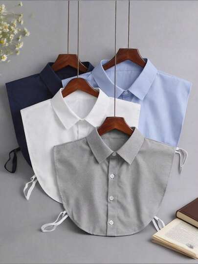 1pc Detachable Shirt Collar, 1pc Fashion Removable Women Collar, Non-Slip Design, Multi-Functional Decor, Suitable For All Seasons, Half Shirt False Collar, Can Be Used For Dresses And Christmas Decoration