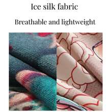 AD 1 对黑色纹身袖套，户外骑行防晒袖套，透气无缝印花冰丝臂套，男女通用 - 青碧色 - 查看 3