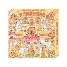 高品质透明水豚贴纸，可爱卡通图案，适用于DIY工艺品，装饰杯子、笔记本电脑、头盔、冰箱和笔记本 - 点亮任何空间的完美礼物！迷你贴纸、DIY装饰、日记本装饰、奇幻艺术、透明贴纸、高品质乙烯基、高品质贴纸、动物贴纸、工艺品用品、手工艺爱好者、办公用品 - 彩色 - 查看 6