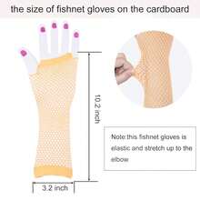 Fishnet Fingerless Gloves Mesh Arm Sleeves Fish Net Arm Sleeves EMO Gloves For Women In Theme Party Scene Accessories{"Size_name":"Long","Color_name":"#09-Orange(Long)"} - 多色25 - 查看 6