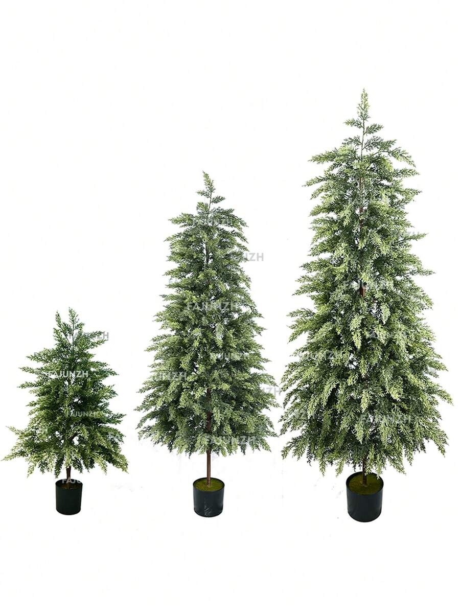 1 Pack 2FT/3FT/4FT Artificial Cedar Tree, Realistic Potted Cedar Tree Topiary Artificial Plant Shrub For Front Porch Home Office Decoration, Home Christmas Decoration, Holiday Party Dinner Decoration Christmas Decorations Home Christmas Gifts Christmas Decor - Green - View 1
