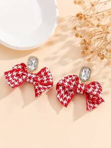 أقراط معلقة مكرمة بشريط فراشة ذات طباعة هاوند تووث، هدايا لعيد الحب، للأم، عيد الأم