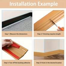 1 rolo de rodapé autoadesivo 1M, rodapé macio removível, borda de parede decorativa, ferramenta de decoração DIY fácil para casa, cortável livremente, pode comprar vários para conectar para um comprimento maior