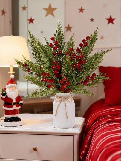 10/20 peças de hastes artificiais de frutas vermelhas com galhos de azevinho, plantas falsas, buquê de flores para decoração de casa, decoração de casamento, guirlanda de Natal, decoração de quarto, decoração de varanda, cozinha, sala de jantar, decoração de quarto, decoração de sala de estar, decorações de festa, decoração de Halloween, decorações de Natal, artesanato de Natal, festa de aniversário, decorações de mesa de Natal, decoração de casa, presentes de Natal, vaso de abóbora, decoração de jardim ao ar livre