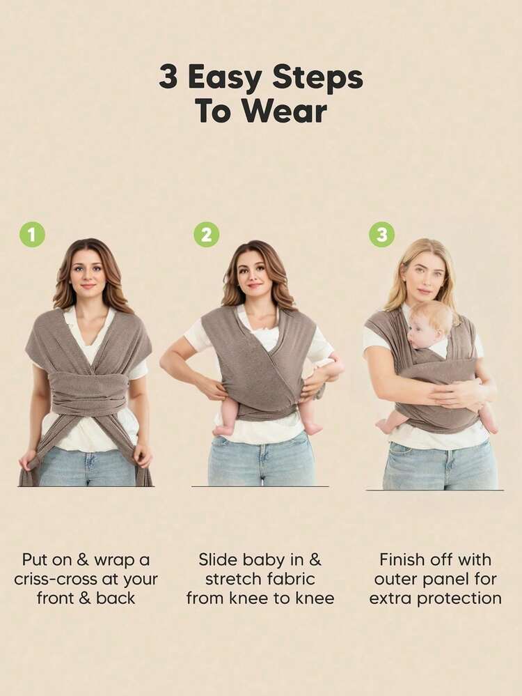Canguru para Bebês Multifuncional, Envoltório Ajustável Frontal para Recém-nascidos e Crianças Pequenas, Portátil e Leve, Adequado para Todas as Estações - Cor café - Ver 7