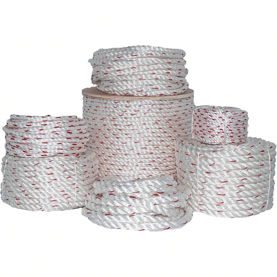 SGT KNOTS Twisted PolyDac/Combination Rope - Triple-Strand Twisted Design, Heavy-Duty, OSHA Approved 5/8" For Industrial Fall Protection, Camping, Cargo Tie-Downs, And Fishing (1" X 25ft, White)
