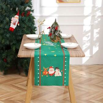 1 pezzo Runner da tavolo natalizio in poliestere stampato, a quadri rossi e neri, tema floreale natalizio, adatto per decorazioni natalizie, tavolo da pranzo, tavolino da caffè, mobile, cucina, cena di festa, decorazioni festive