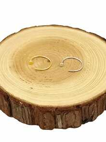 1 قطعة من الفضة الإسترليني عيار 925 دبوس أنف ثقب الجسم البشري، حلقة أنف مطلية بالذهب عيار 14 قيراط، حلقة أنف بسيطة على شكل حرف C، مناسبة لمجوهرات الجسم للنساء