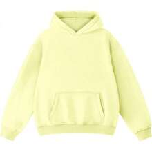 FAIABLE Mens Hoodies Oversized Unisex Wash Hoodie Heavyweight Fleece Vintage Cotton Sweatshirt Men Women Streetwear - 黃色 - 查看 11
