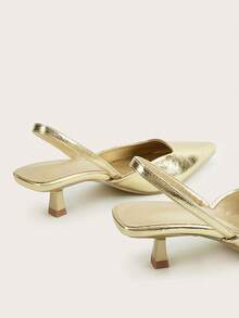 2024 Women's New Stylish And Elegant Backstrap Niche Flats (Asymmetrical Cut Uppers) - Gold - View 5