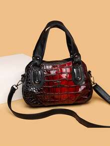 Bolso de mano de mujer con estampado de cocodrilo de lujo, bolso de hombro de gran capacidad y versátil de moda, bolso minimalista para ir al trabajo