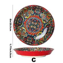 波西米亚风格大瓷盘，用于招待聚会，大碗用于盛汤、沙拉、意大利面、水果、薯片
