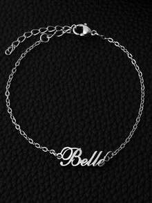 1pc Stainless Steel Custom Name Bracelet, Noble And Simple Style, Personalized Fashion Chain, Suitable For Daily Wear, Girl's Gift - Stainless Steel Material