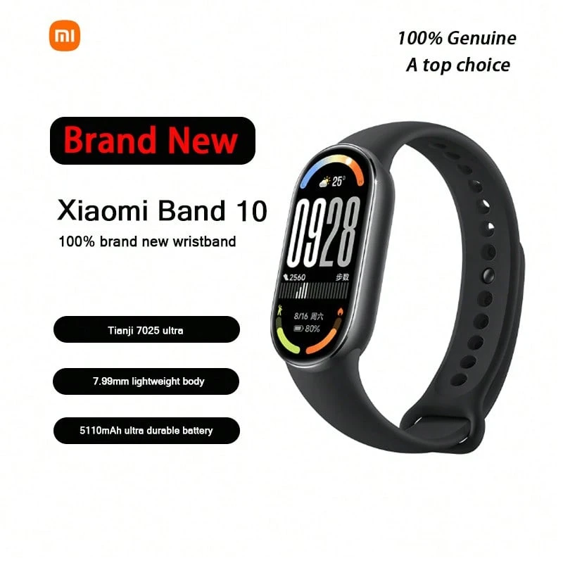 Xiaomi (MI) Band 10 Smart Band Professional Sports Health Monitoring Sleep Management Heart Rate And Blood Oxygen Long Endurance Exercise Xiaomi (MI) Band 10 Smart Band Professional Sports Health Monitoring Sleep Management Heart Rate And Blood Oxygen Long Endurance Exercise, China Version, Only Supports English And Chinese. - Black - View 1