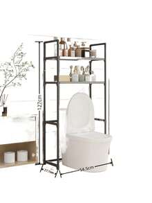 Narożny regał podłogowy do toalet łazienkowych 2/3-poziomowych, odpowiedni do każdego kąta łazienki, pozwala zaoszczędzić całą przestrzeń. Pomieści kosmetyki codziennego użytku, szampony, żele pod prysznic, butelki i słoiki, ręczniki, pudełka na chusteczki, artykuły łazienkowe itp. Jest łatwy w demontażu i montażu i nadaje się jako prezent na święta takie jak Halloween.