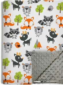 1 Stück Baby/Kleinkind Decke, weich & leicht, doppellagiges Pünktchen Rückenmaterial, geeignet für Babybett, mit süßem Bauernhoftier Muster, Größe 30 x 40 Zoll