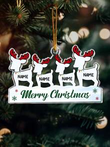 Personalisierte Rentier Weihnachtsornament Familie Benutzerdefiniert 3 bis 6 Namen Dekoration Festliche Feiertags-Baum Hängende Erinnerungsstück Geschenk Einzigartig 2025 Dekor für Familien Kinder Paare Freunde Benutzerdefinierter Name Weihnachtsgeschenk Strumpf Stuffer Neues Zuhause Feiertags Feier Ornament, Personalisierte Familien Ornament, Benutzerdefinierter Name Weihnachtsornament