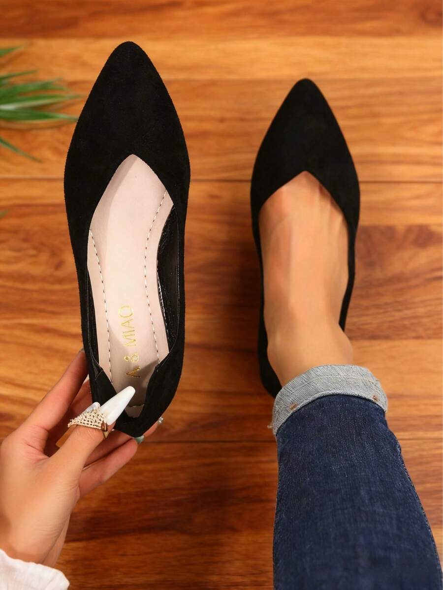 Comfy All Day Flat Shoes - Pointed Toe Slip Ons With Arch Support For Women | Casual & Work,Business Casual Chic Flats For Women - Elegant Pointed Toe Beige Shoes For Office & Weekend,So Cute! So Comfy!  My Go-To Beige Flats For Dresses & Jeans | Lightweight & Breathable,Minimalist Beige Slip-On Flats For Women - Day To Night Versatile Shoes [Comfy Walking Essential],OMG! Like Walking On Clouds! Breathable Beige Pointed Toe Flats - The ONLY Shoe You Need! - màu đen - Xem 1