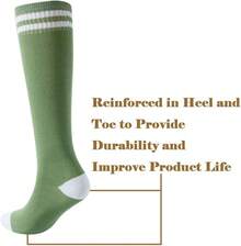 Calcetines hasta la rodilla para niños, calcetines de fútbol de algodón para niños, niñas, pequeños... - 1 par, color verde - Ver 5