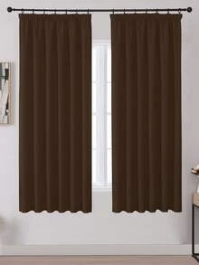 VEHEDE Bộ 2 rèm cửa cản sáng màu be cho hệ thống thanh treo rèm, rèm ngắn, rèm phòng ngủ mờ, rèm có diềm xếp ly. - màu nâu - Xem 23