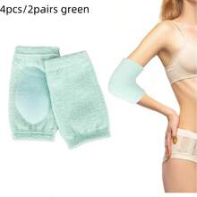 2pcs/1 Pair Gel Elbow Sleeves For Women, Soft Gel Pads For SPA Moisturizing Dry Cracked Skin Care, Cover Heel Socks Elbow Sleeves, Elbows Pads For Pain, Calloused And Reduce Wear - Green - View 8
