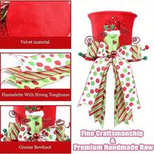 1pc Classic Christmas Tree Topper Hat, Velvet Red With Cute Bow Decor, Ribbon Christmas Tree Topper, Suitable For Home, Office, Christmas Tree Decoration, Holiday Party (Christmas, New Year, Winter) - Easy To Assemble, Durable And Multipurpose, Fits Modern Or Traditional Holiday Tree Topper. Merry Christmas! Christmas Decorations Home Christmas Gifts Christmas Decor - Red Elderly Model - View 4